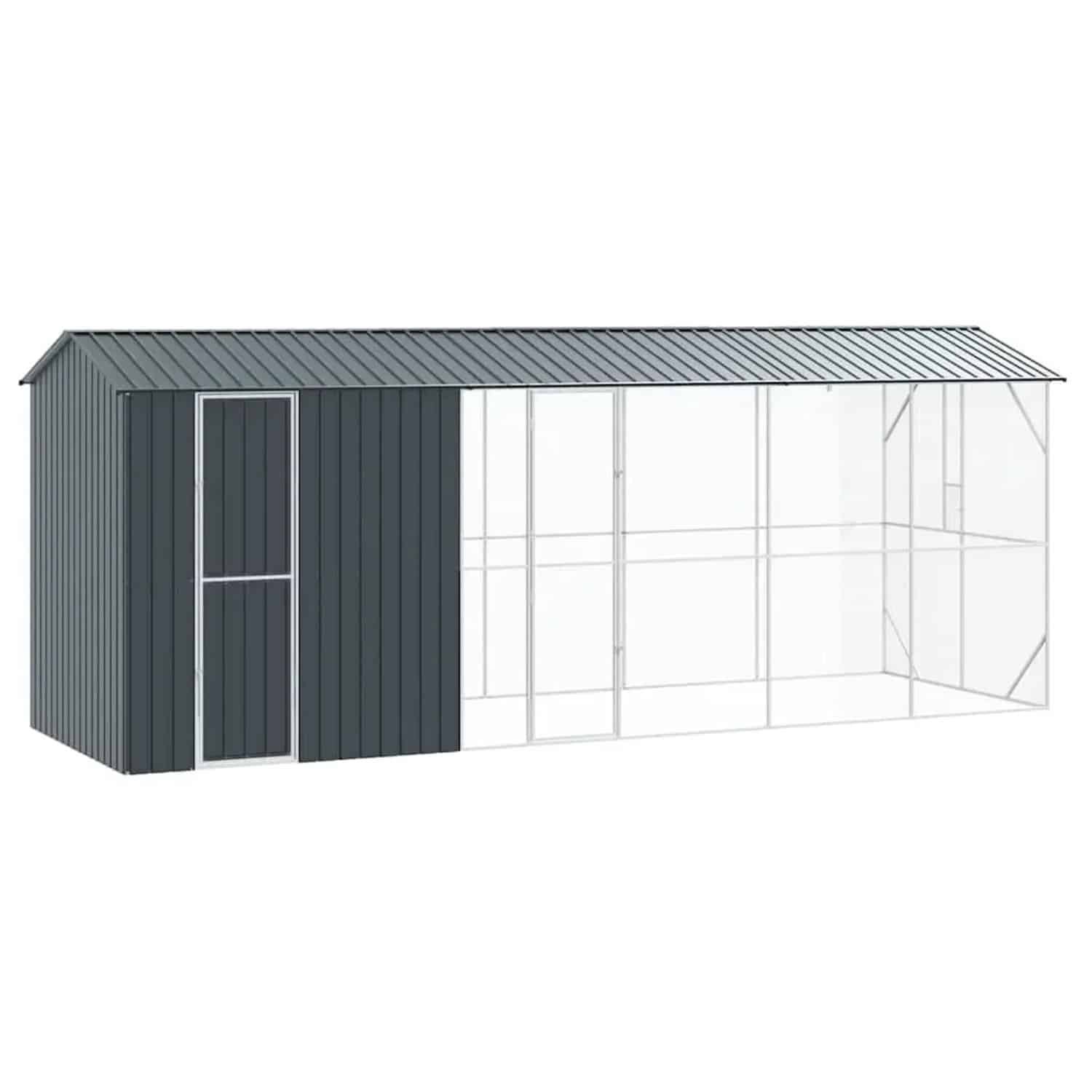 vidaXL Vogelkäfig Anthrazit 645 x 208 x 247 cm Verzinkter Stahl 3325154