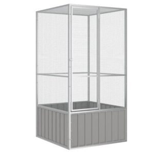 vidaXL Vogelkäfig Grau 111x107x211