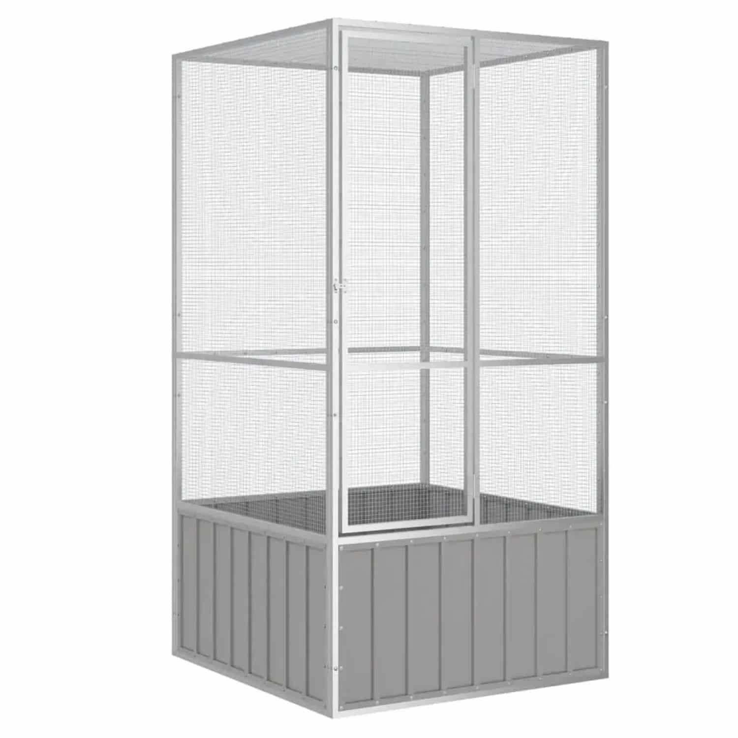 vidaXL Vogelkäfig Grau 111x107x211