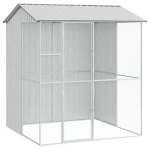 vidaXL Vogelkäfig Grau 215 x 210 x 247 cm Verzinkter Stahl 3325175
