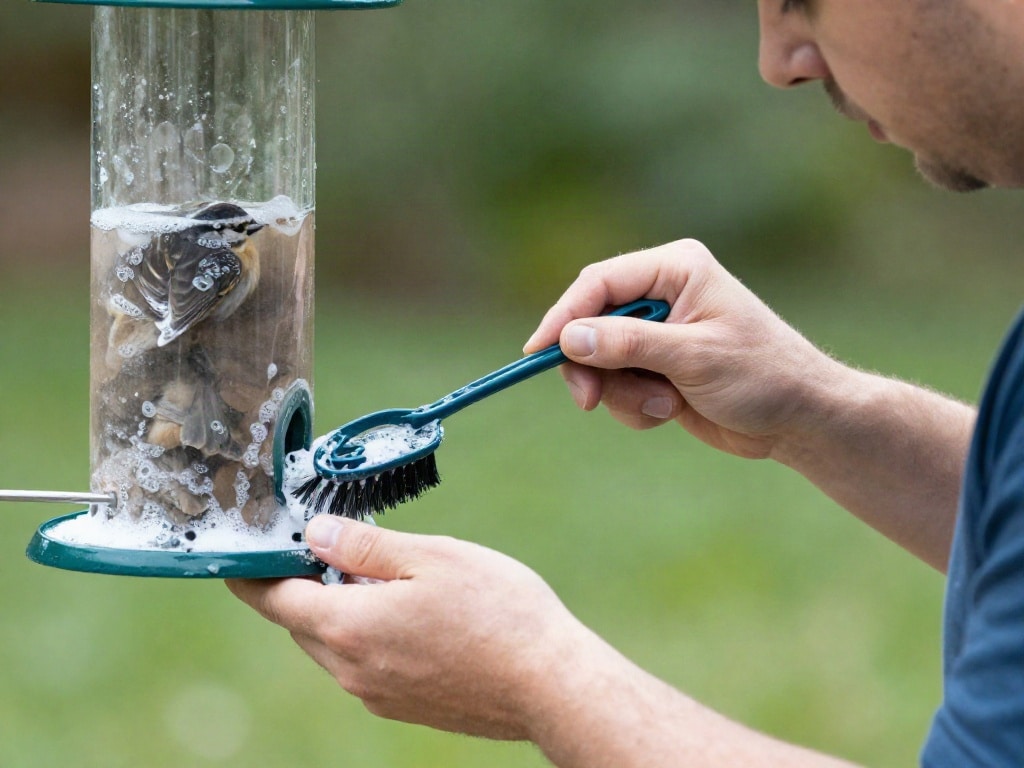 Vogelfutterspender reinigen