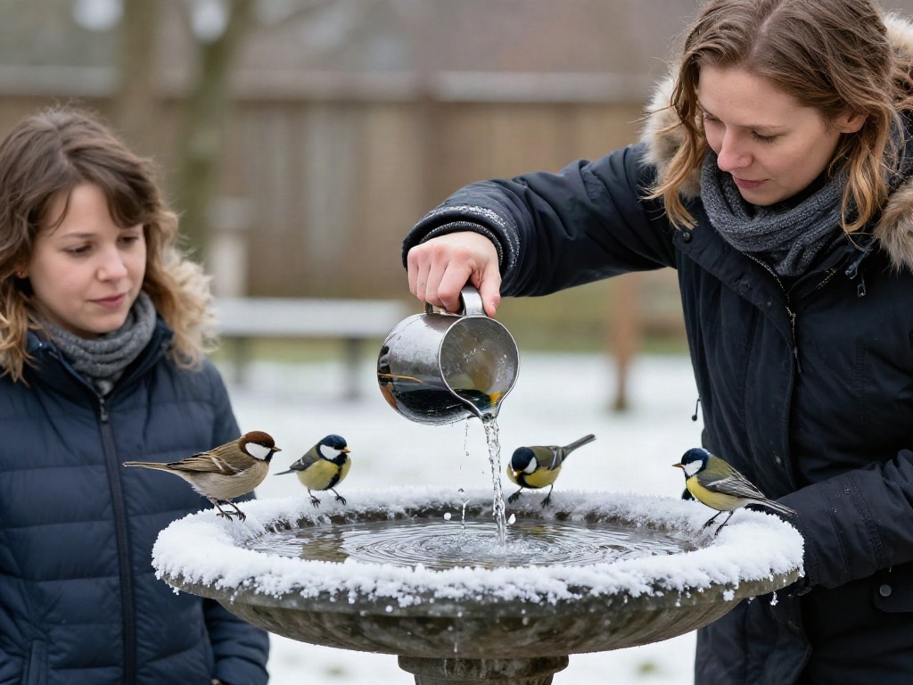Vogeltränke Winter eisfrei halten